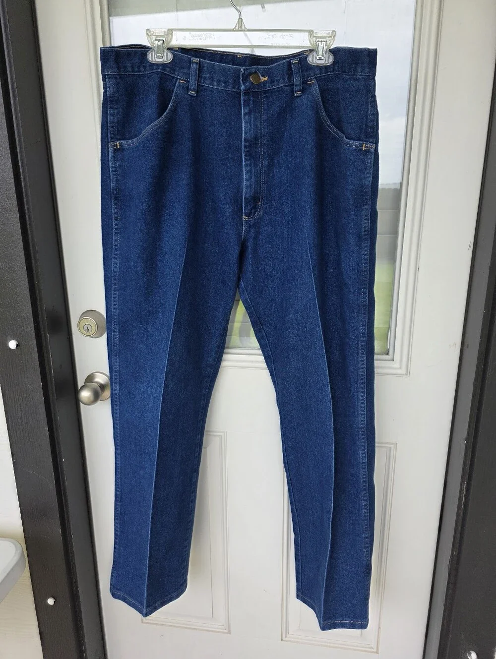 Wrangler Comfort Superior Straight Leg Blue Jeans Men's 38x30 Dark Wash Denim